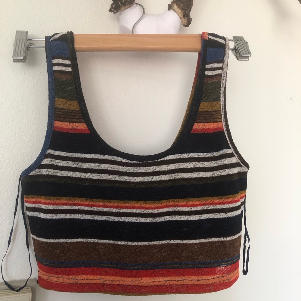 Wild Honey Terry Cloth Tie-Waist Shorts and Crop Top Set XS mod vintage beach - Picture 2 of 7
